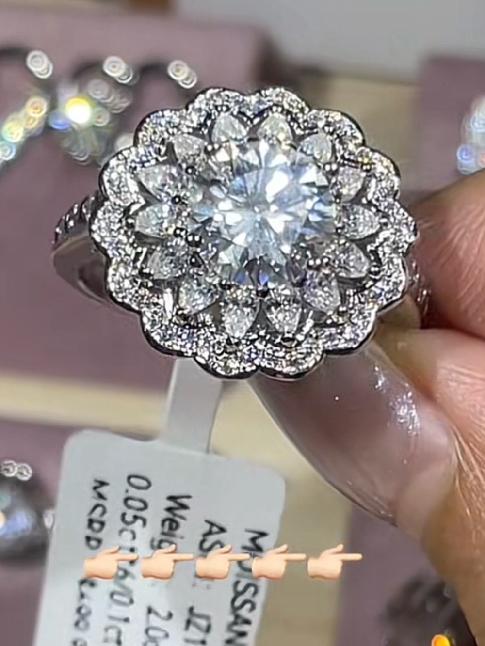 GRA CERTIFIED Moissanite Diamond 2CT ring 925 Sterling silver NEW STUNNING 6&8.5 - Picture 13 of 14